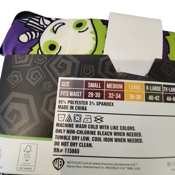 Beetlejuice Sleep Pant Small Purple Cartoon Characters Polyester & Spandex - Picture 3 of 5